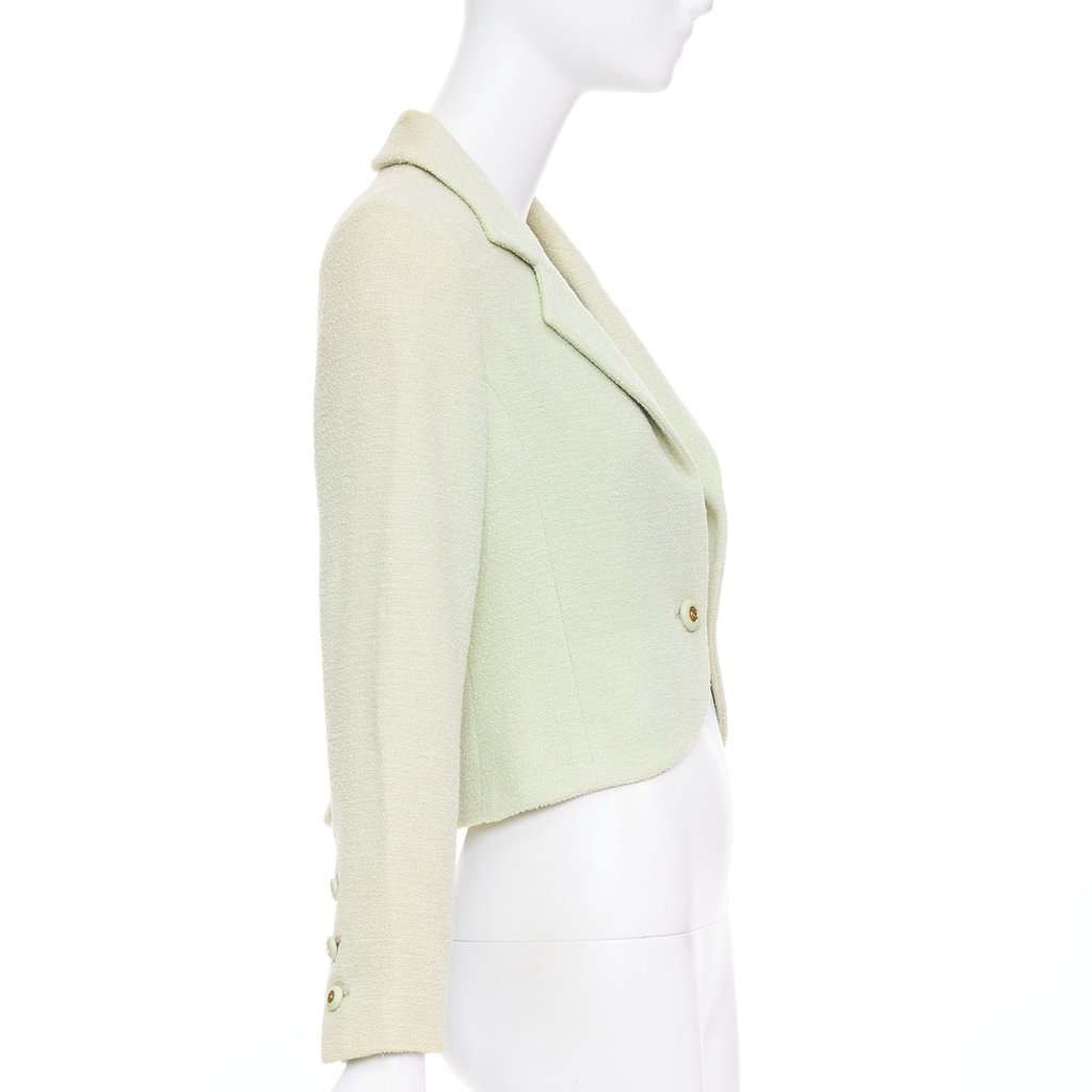 Chanel Green Tweed Jacket Green Tweed Fair condition - Model View