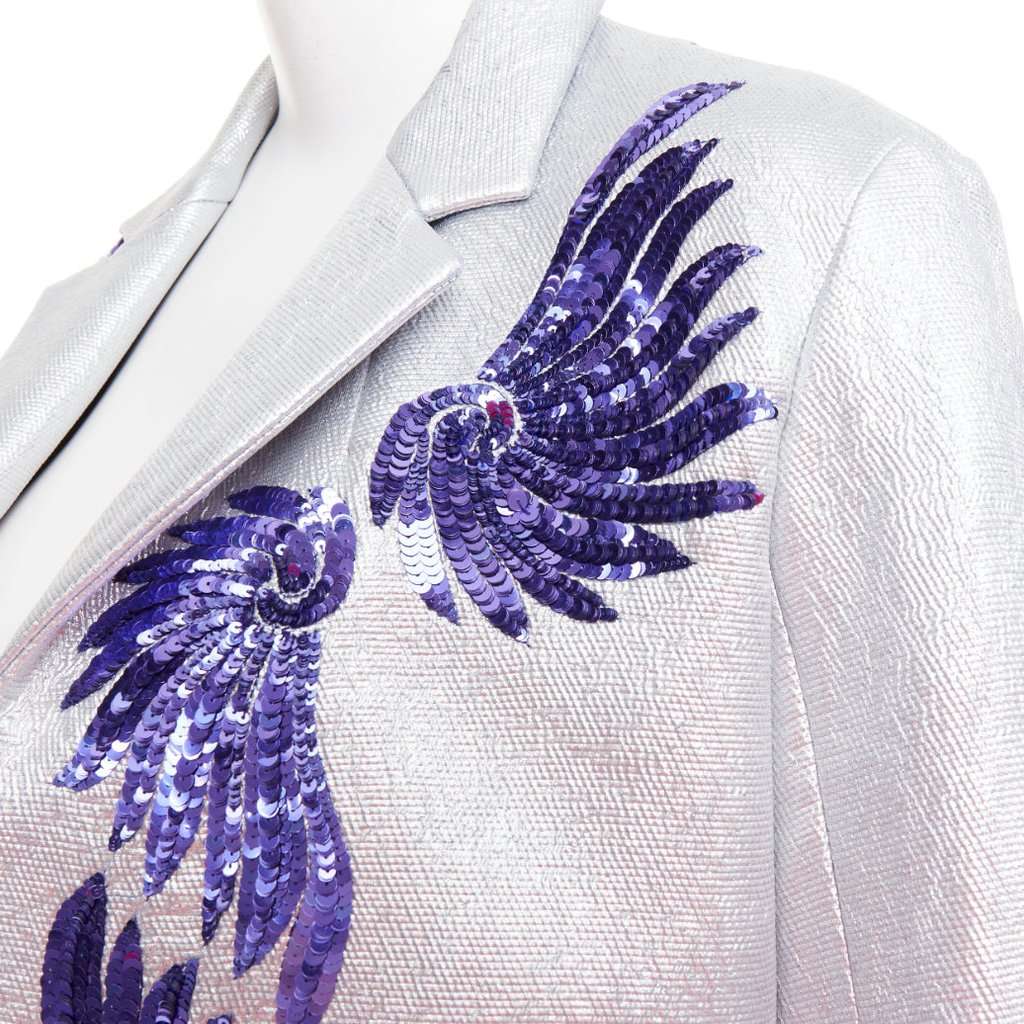 Dries Van Noten Silver Viscose Jacket Silver Viscose Very good condition - Back View