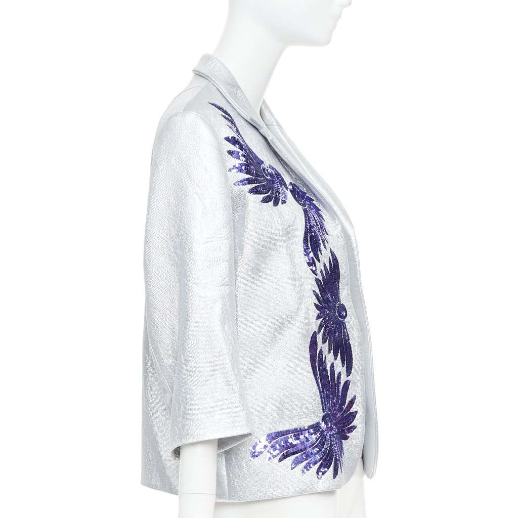 Dries Van Noten Silver Viscose Jacket Silver Viscose Very good condition - Model View