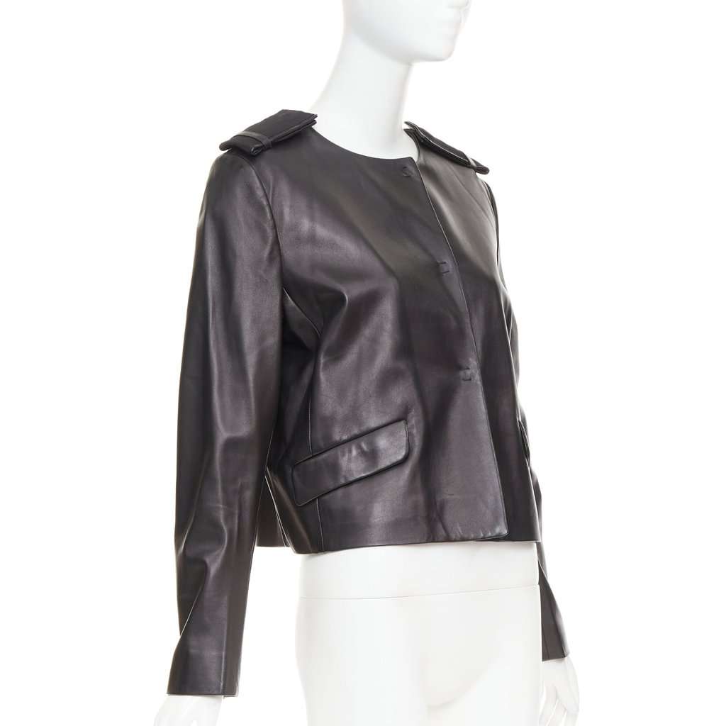 Prada Black Leather Leather Jacket Black Leather Fair condition - Inside View