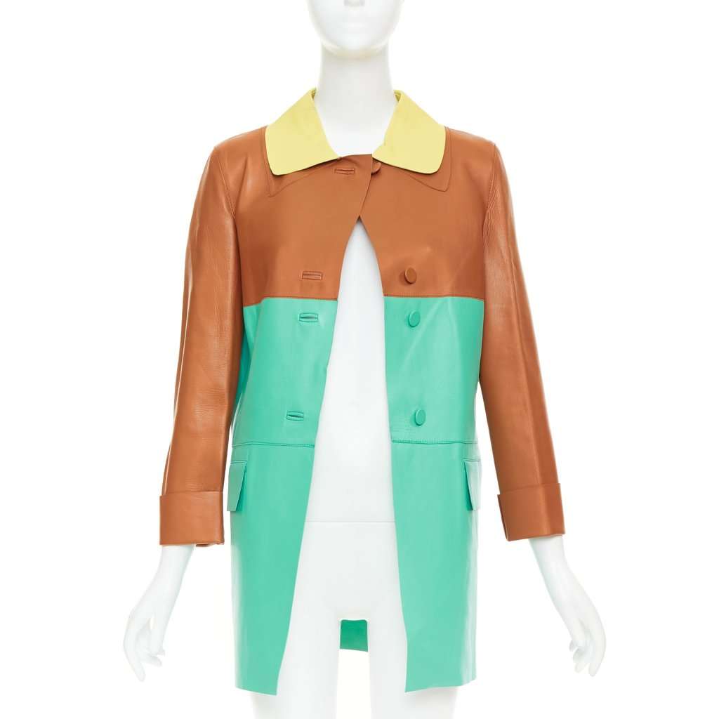 Marni Yellow Leather Leather Jacket Yellow Leather Good condition - Inside View