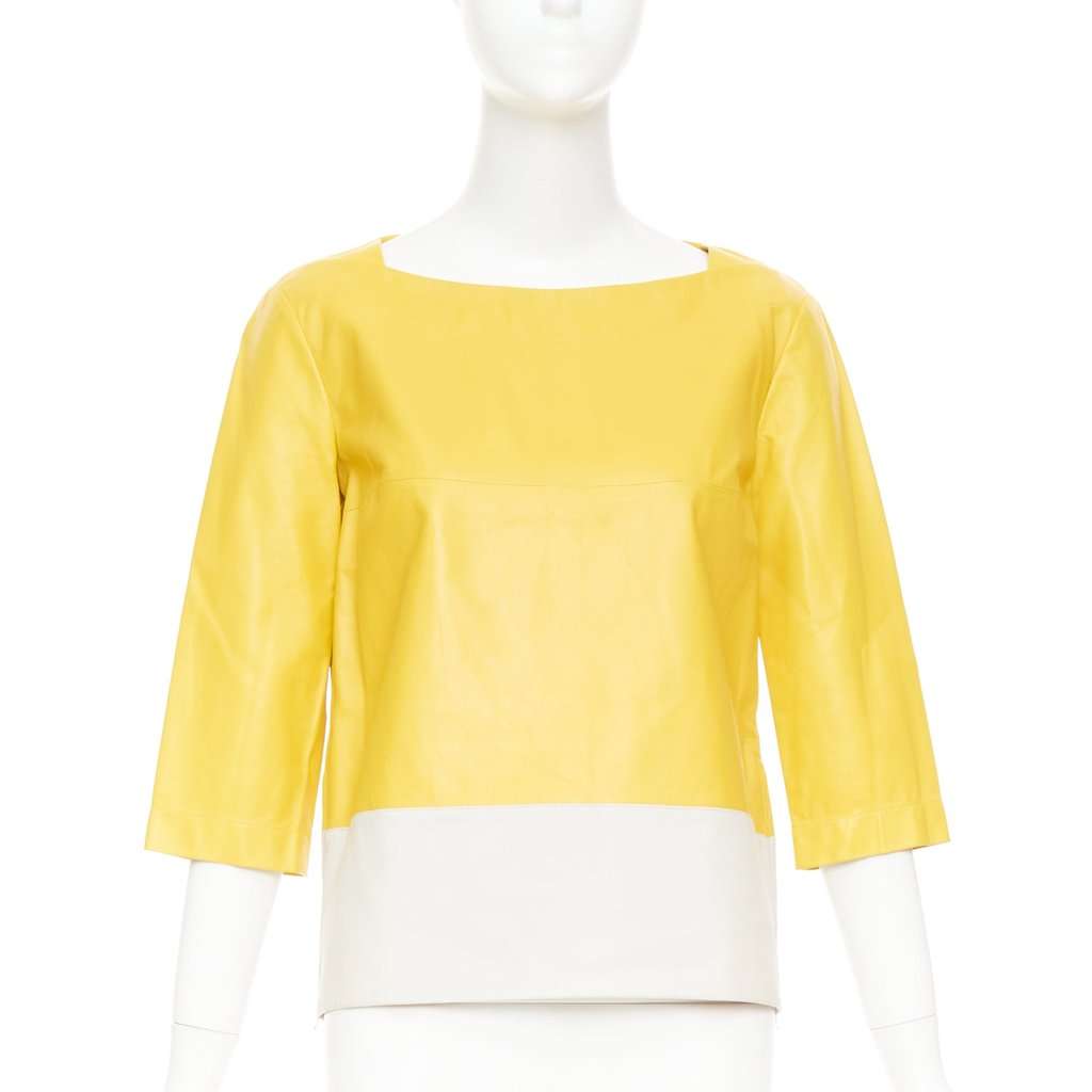 Marni Yellow Leather Top Yellow Leather Very good condition - Front View
