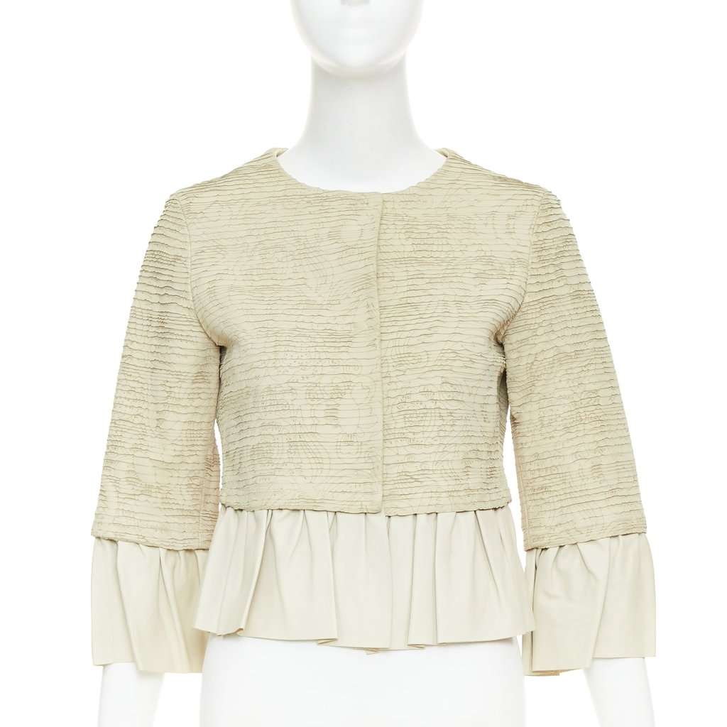 Valentino Beige Leather Leather Jacket Beige Leather Very good condition - Front View