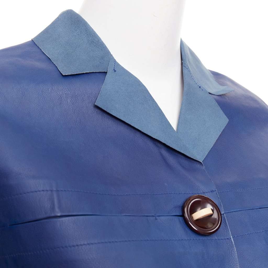 Marni Blue Leather Leather Jacket Blue Leather Very good condition - Back View