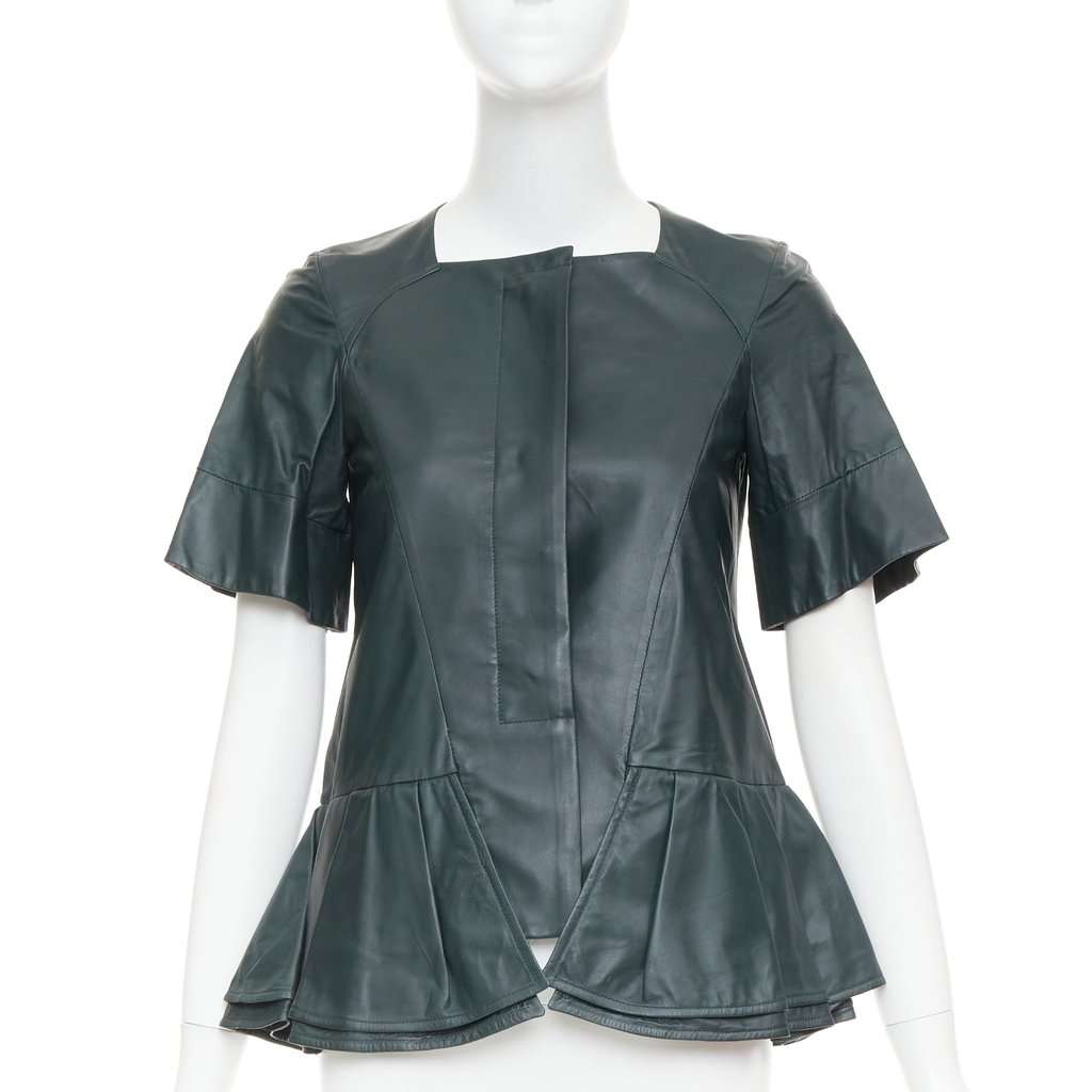Marni Green Leather Leather Jacket Green Leather Good condition - Front View
