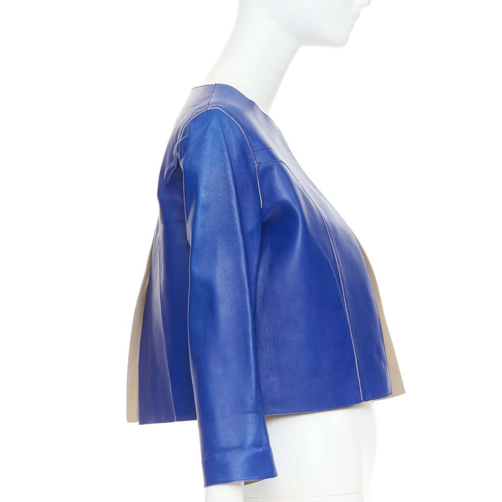 Marni Blue Leather Leather Jacket Blue Leather Good condition - Model View