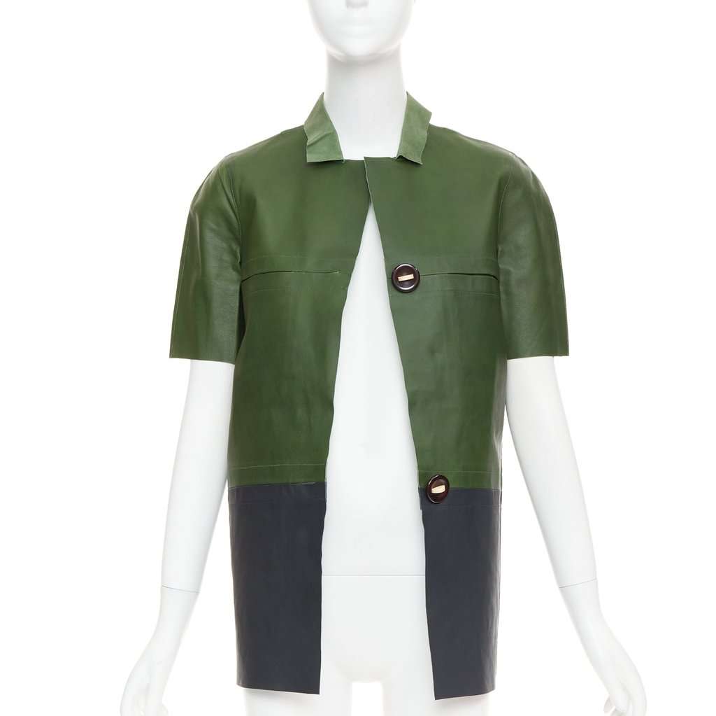 Marni Green Leather Leather Jacket Green Leather Very good condition - Inside View