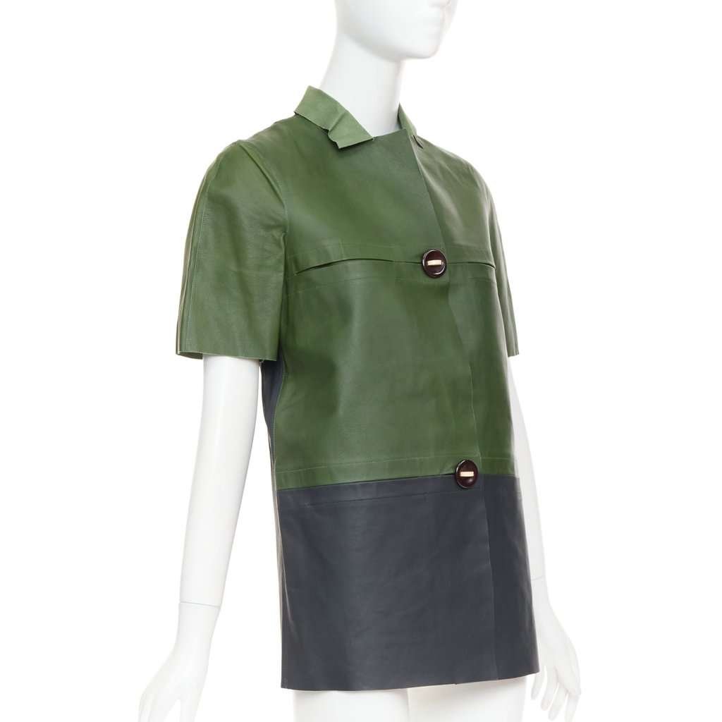 Marni Green Leather Leather Jacket Green Leather Very good condition - Model View