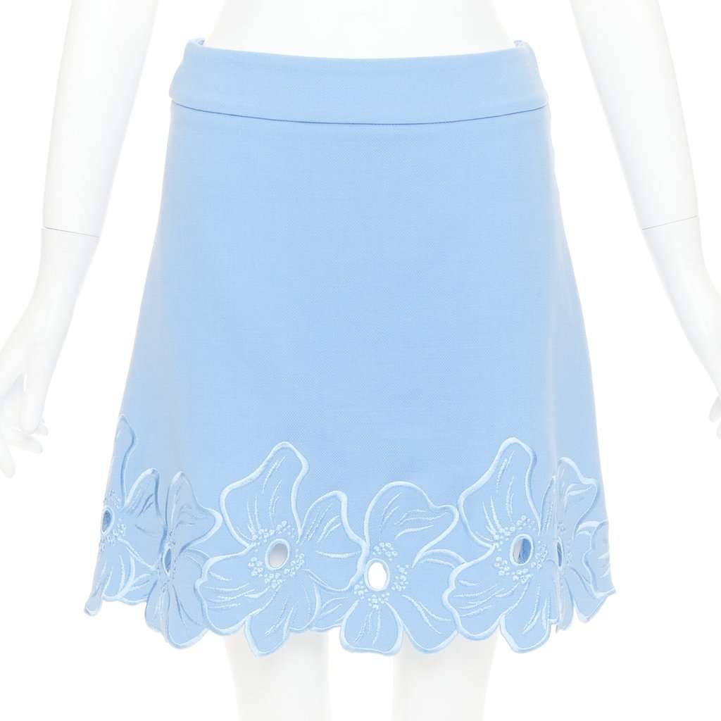 Dior Blue Wool Skirt Blue Wool Very good condition - Front View
