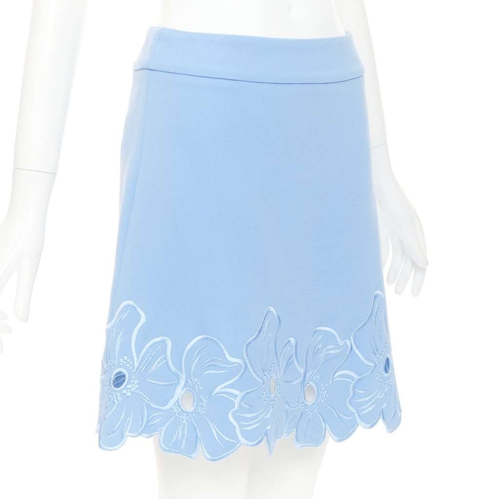 Dior Blue Wool Skirt Blue Wool Very good condition - Back View