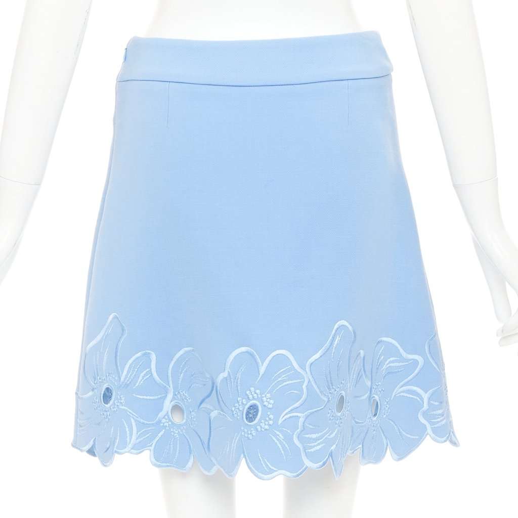 Dior Blue Wool Skirt Blue Wool Very good condition - Model View