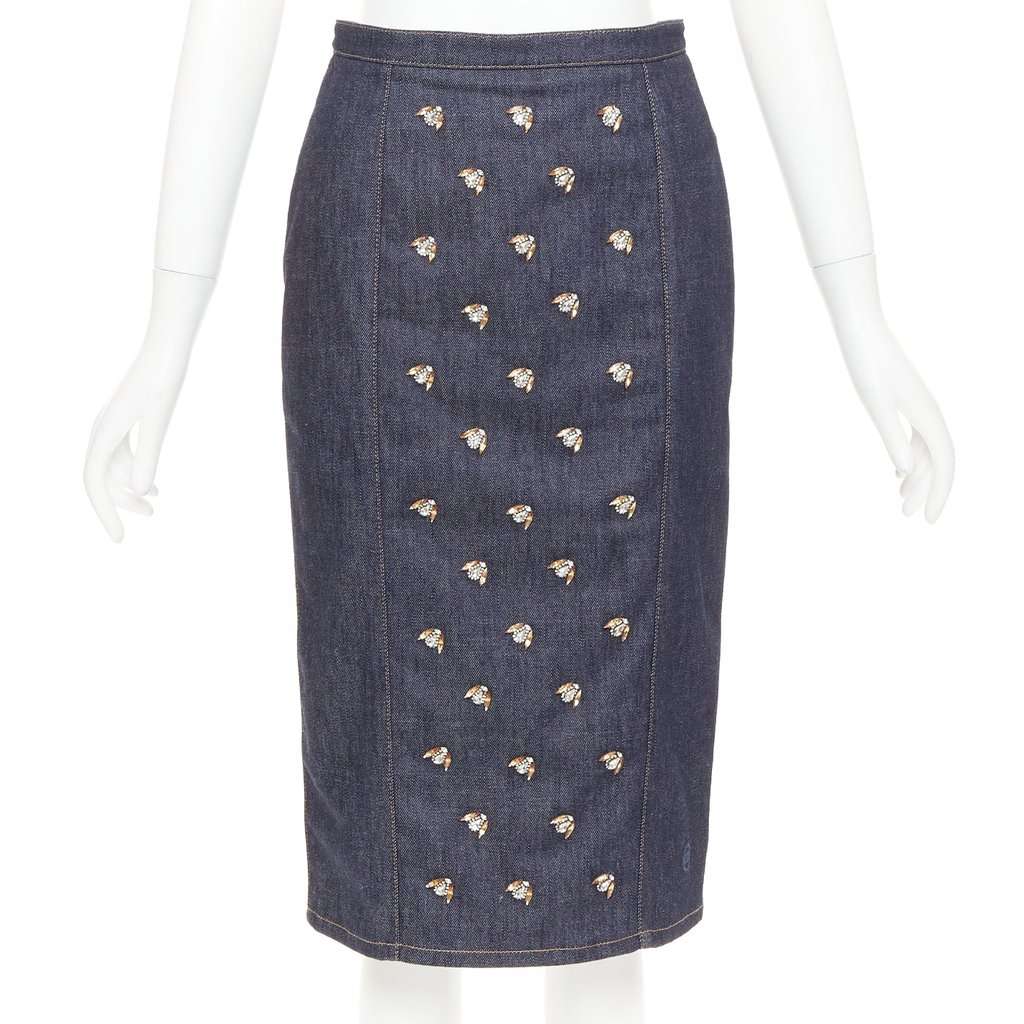 Dior Blue Cotton Skirt Blue Cotton Very good condition - Front View