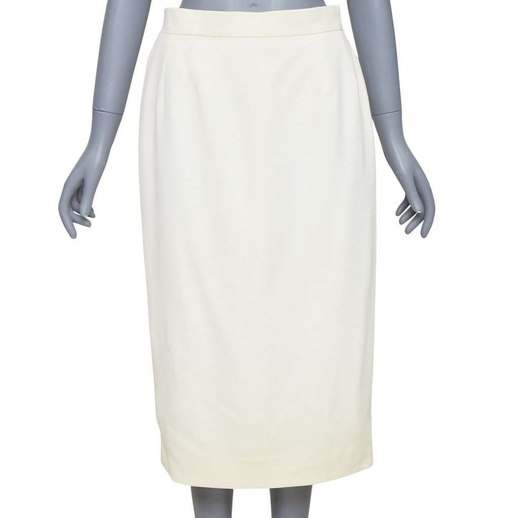 Chanel Ecru Wool Skirt Ecru Wool Very good condition - Front View