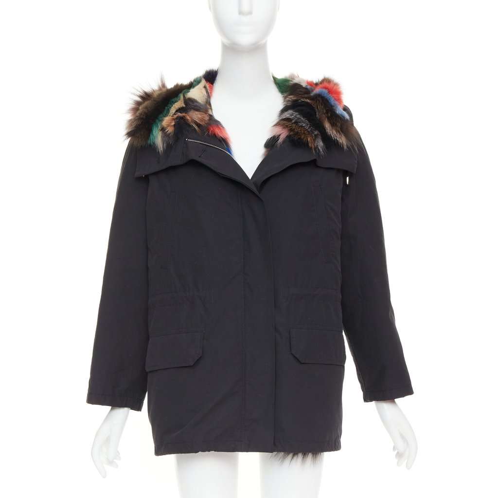 Unsigned Black Cotton Coat Black Cotton Very good condition - Inside View