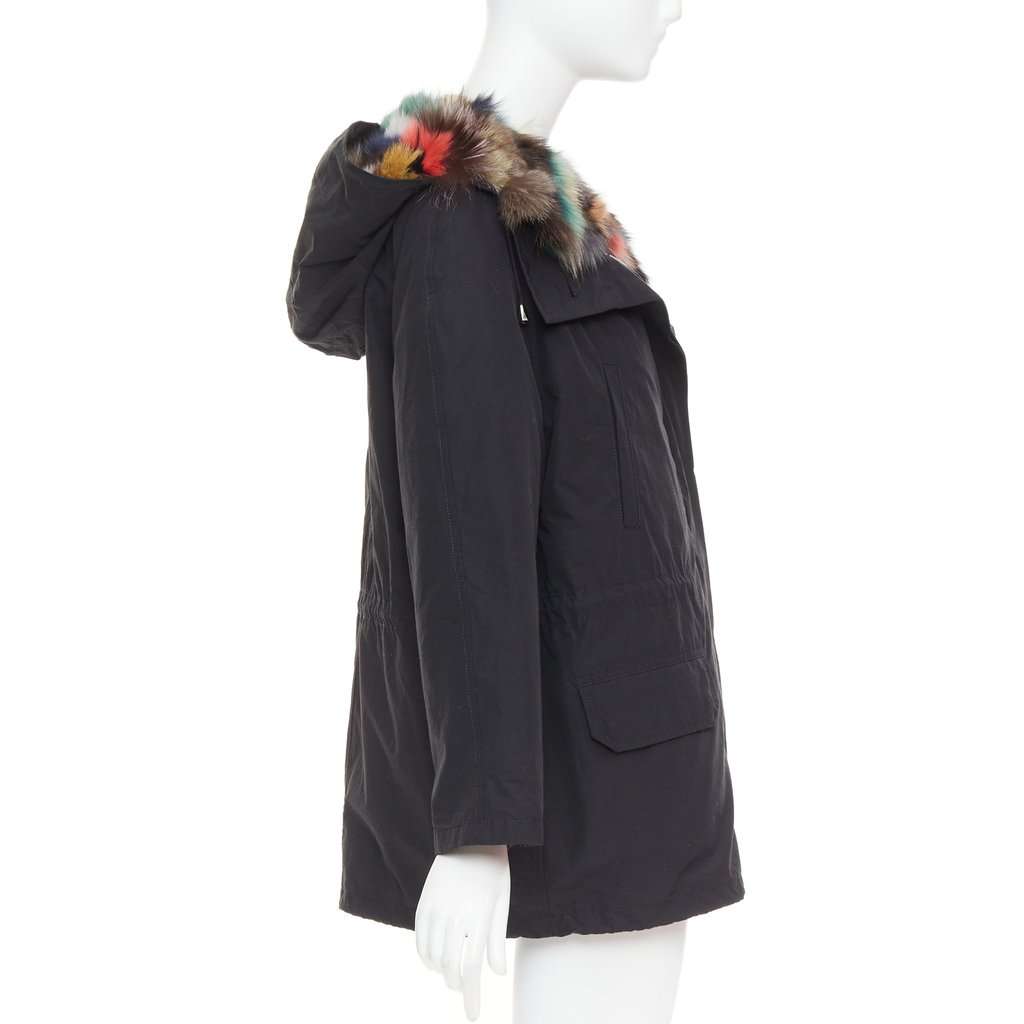 Unsigned Black Cotton Coat Black Cotton Very good condition - Box View