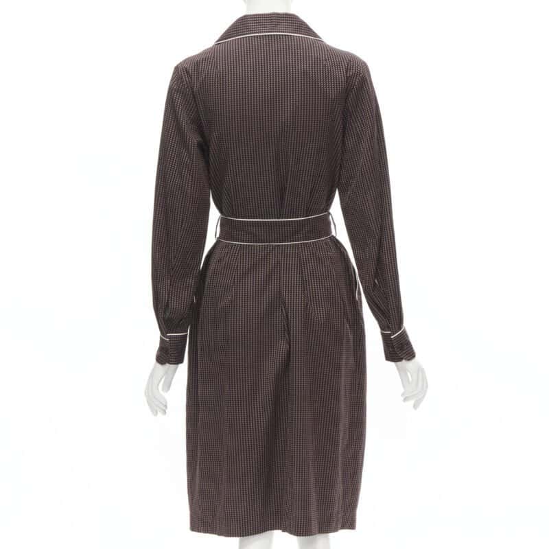 Dries Van Noten Pyjama Robe Dress Burgundy Cotton Never worn, with tag - Box View