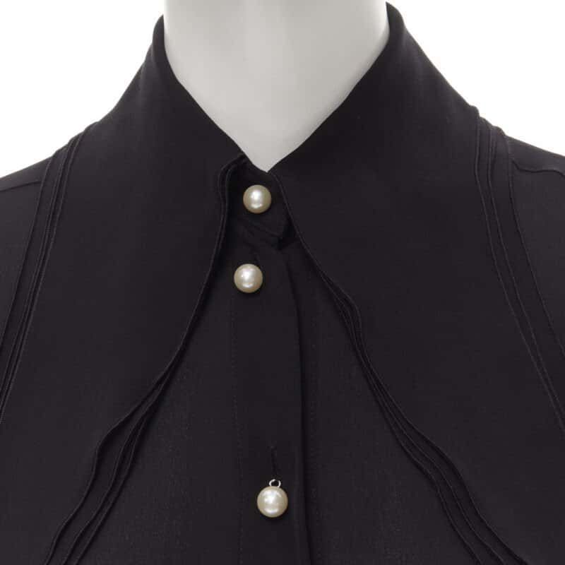 JW ANDERSON Pearl Collar Blouse Black Silk Never worn, with tag - Back View