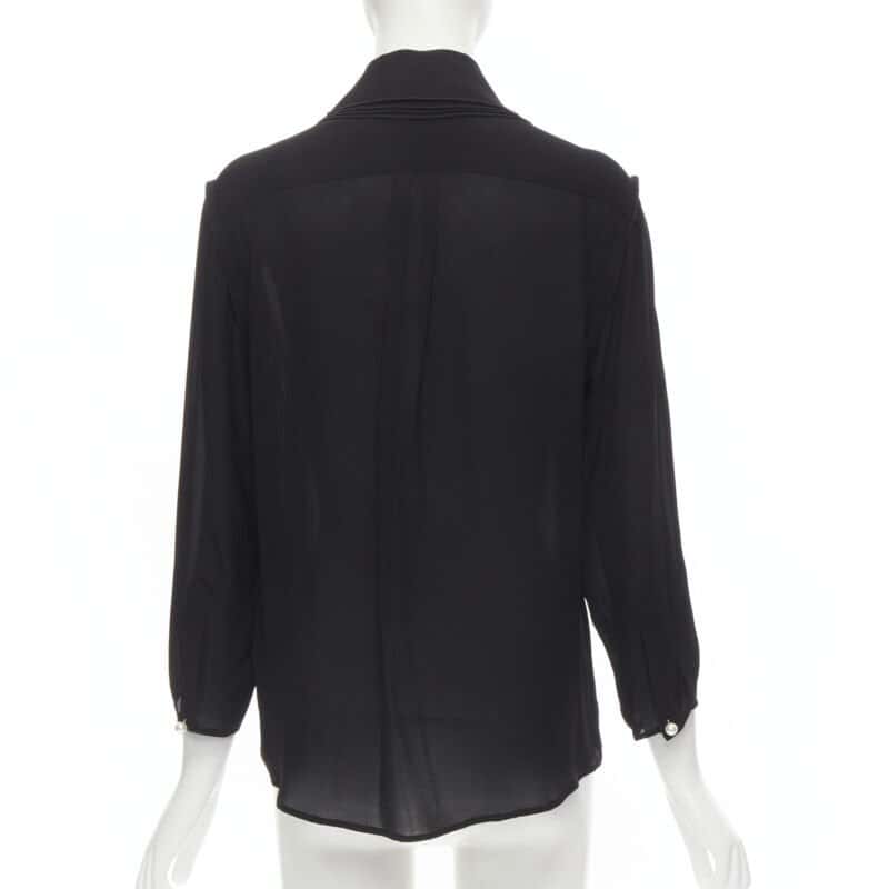 JW ANDERSON Pearl Collar Blouse Black Silk Never worn, with tag - Box View