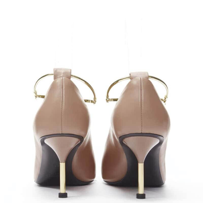 Jil Sander Anklet Point Pumps Beige Leather Never worn - Box View