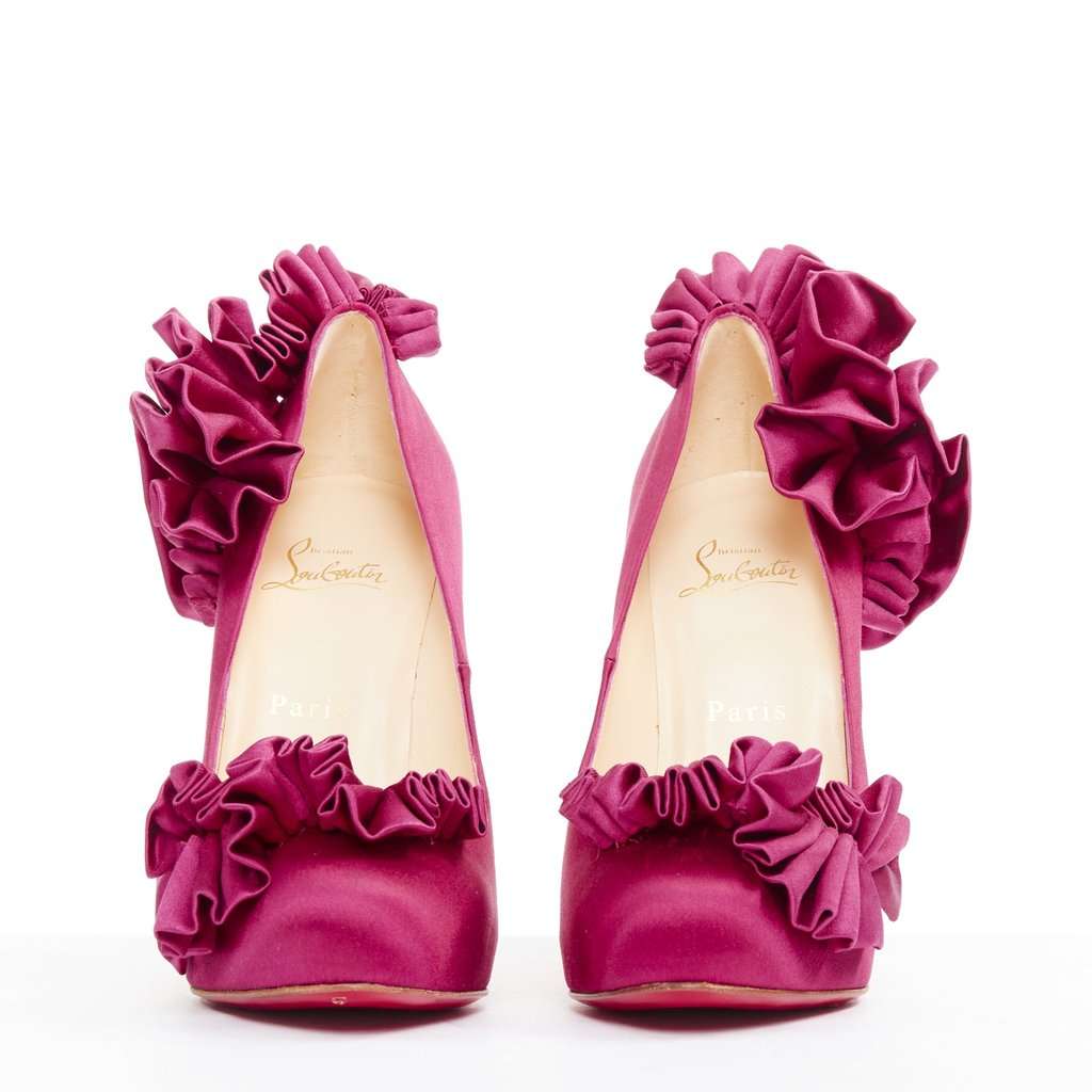 Christian Louboutin Escandria 120 Purple Silk Very good condition - Inside View
