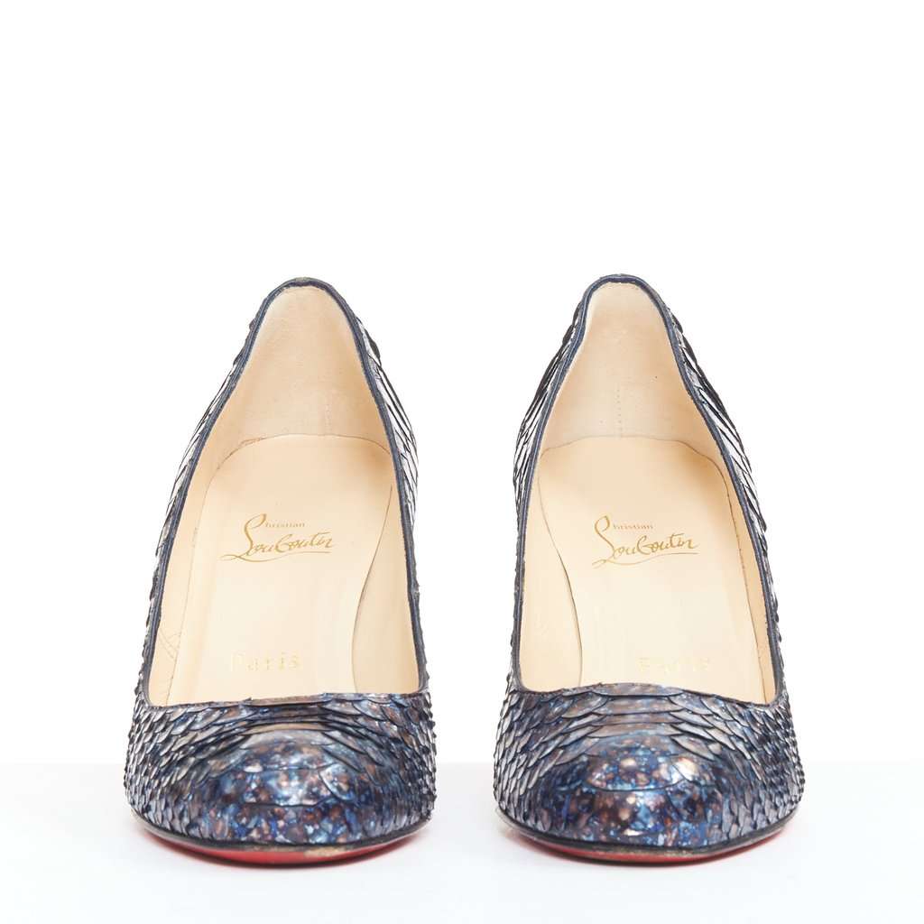 Christian Louboutin Simple Pump 85 Blue Leather Very good condition - Inside View