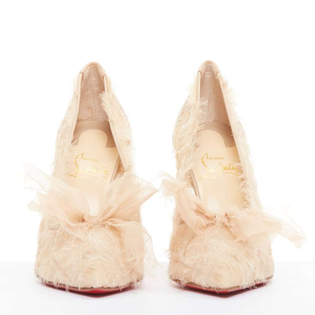 Christian Louboutin Toufrou 100 Beige Leather Very good condition - Inside View
