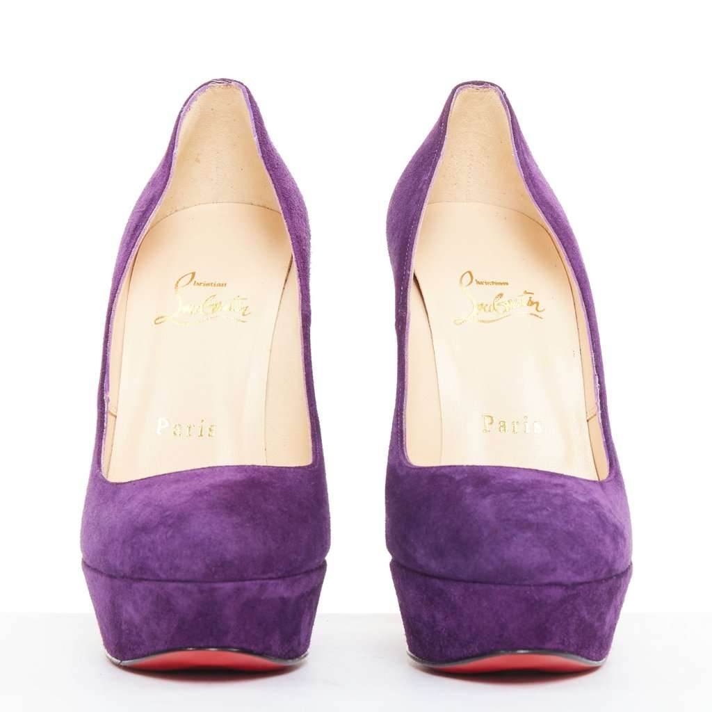 Christian Louboutin Bibi 140 Veau Velours Purple Suede Very good condition - Inside View