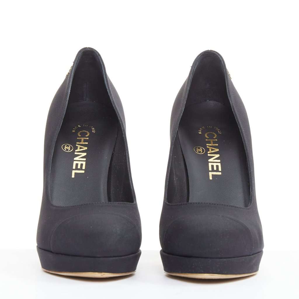 Chanel Black Silk Heels Black Silk Good condition - Inside View