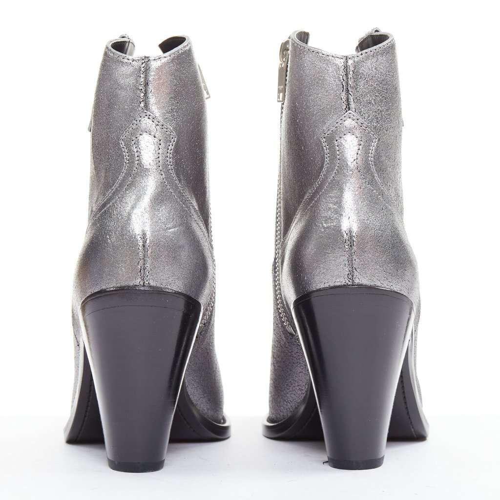 Saint Laurent Silver Leather Boots Silver Leather Very good condition - Box View
