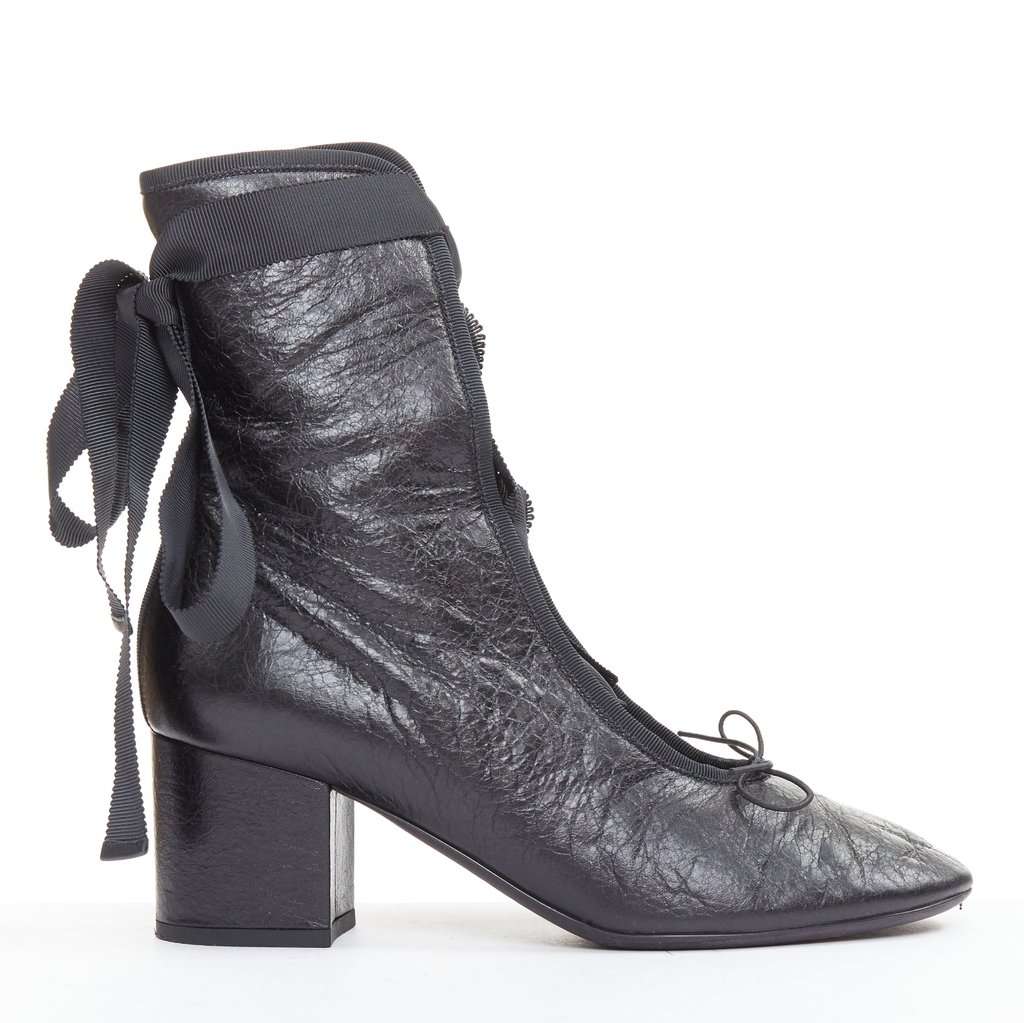 Valentino Black Leather Boots Black Leather Very good condition - Back View