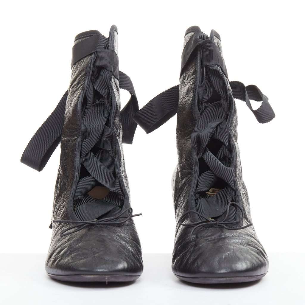 Valentino Black Leather Boots Black Leather Very good condition - Inside View