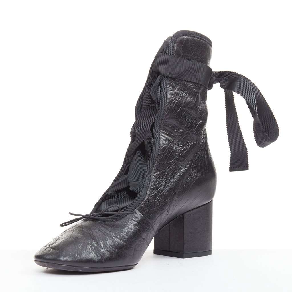 Valentino Black Leather Boots Black Leather Very good condition - Model View