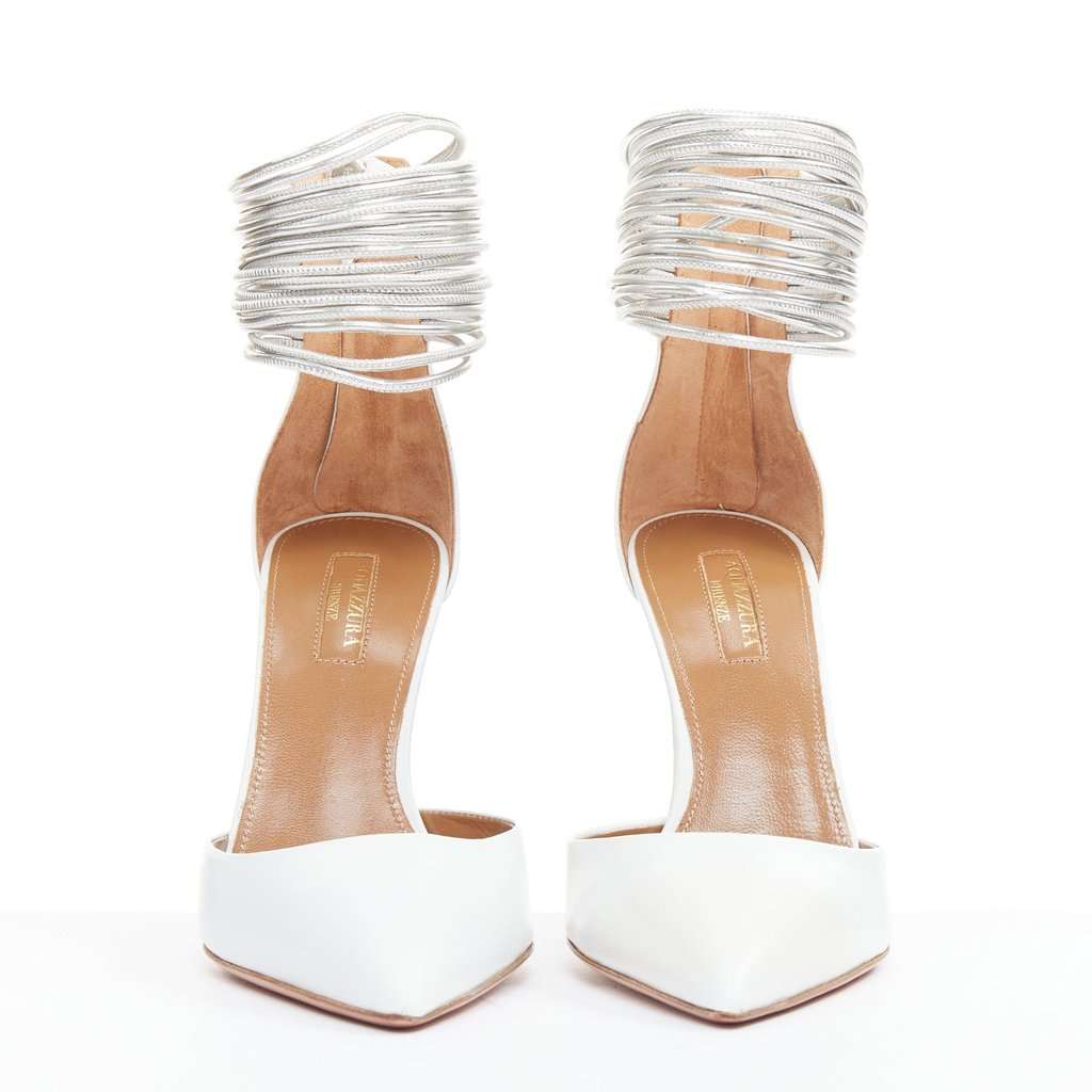 Aquazzura Hello Lover 105 White Leather Very good condition - Inside View