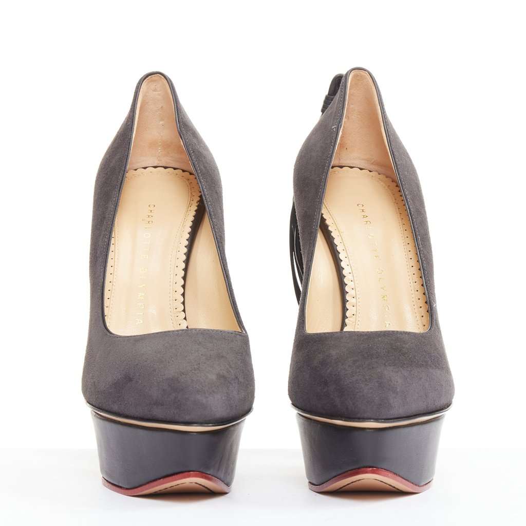 Charlotte Olympia Dark Horse Grey Suede Very good condition - Inside View