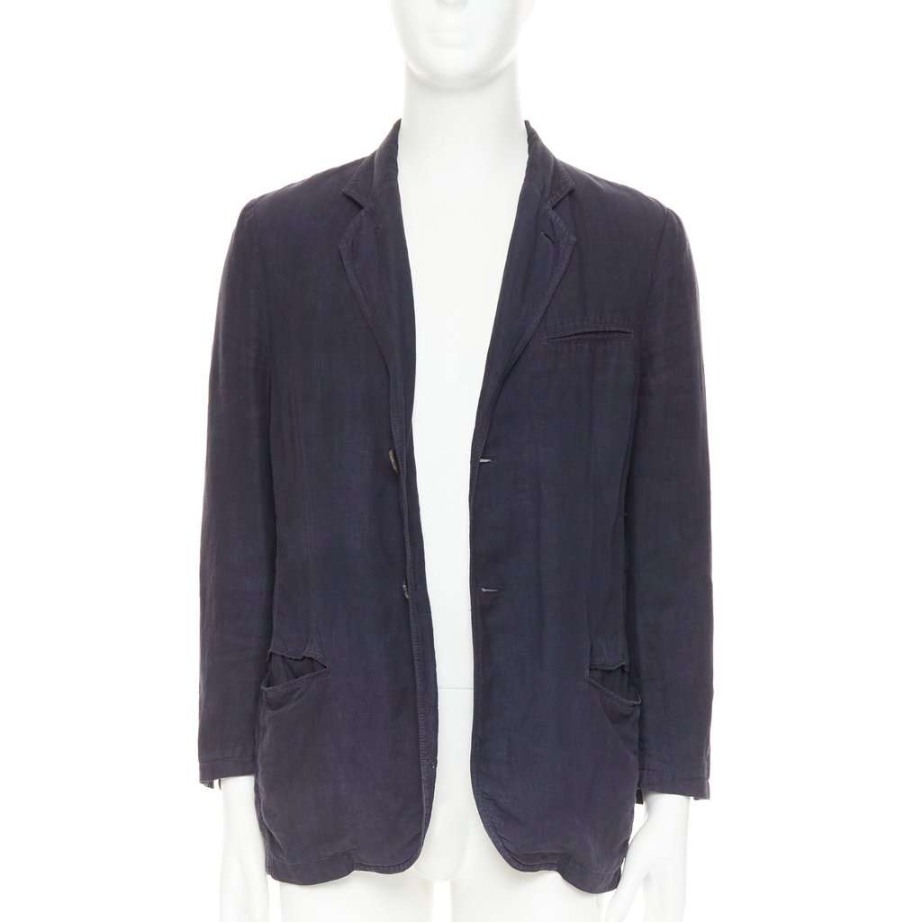 Giorgio Armani Navy Linen Jacket Navy Linen Fair condition - Inside View
