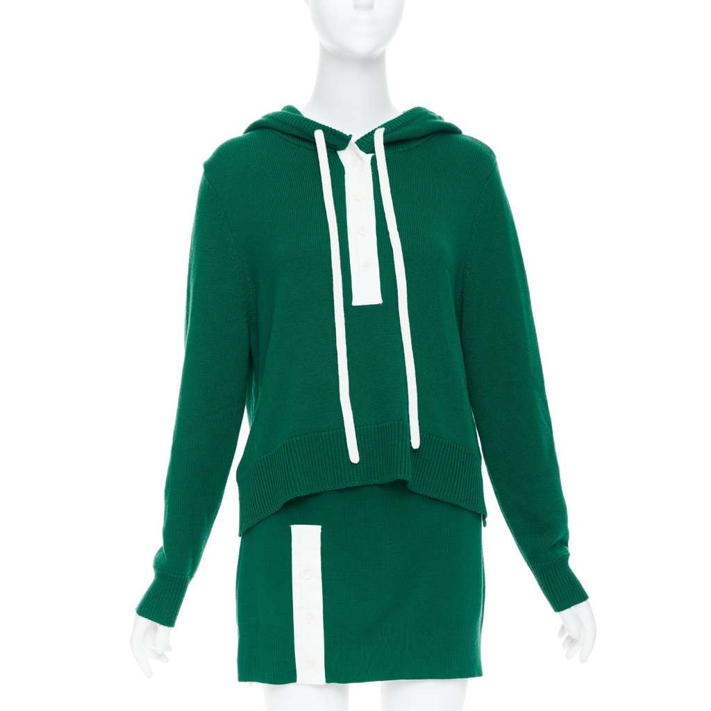 Monse Logo Polo Skirt Green Wool Very good condition - Front View