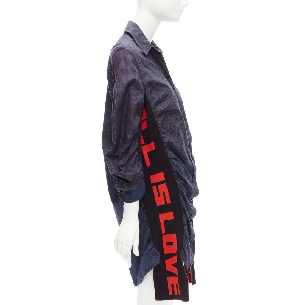 Stella McCartney Deconstructed Shirt Dress Blue Cotton Never worn - Model View