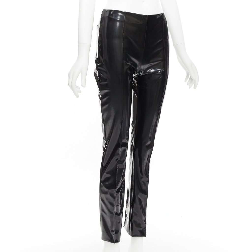 Valentino Garavani Vinyl Pleat Pants Black Fair condition - Back View