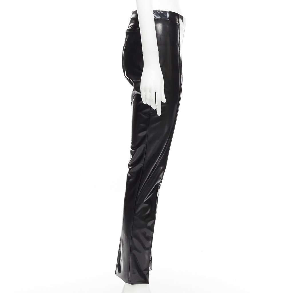 Valentino Garavani Vinyl Pleat Pants Black Fair condition - Inside View