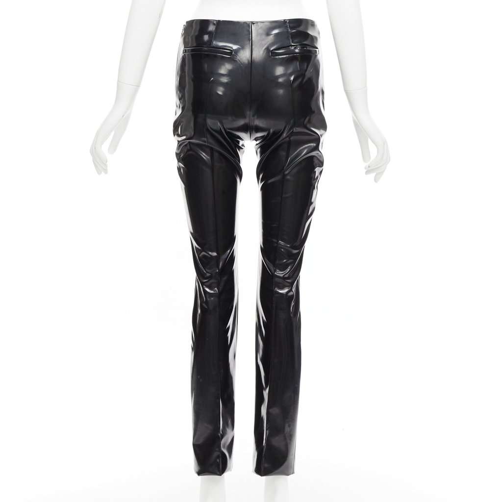 Valentino Garavani Vinyl Pleat Pants Black Fair condition - Model View