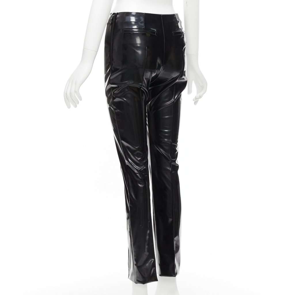 Valentino Garavani Vinyl Pleat Pants Black Fair condition - Box View