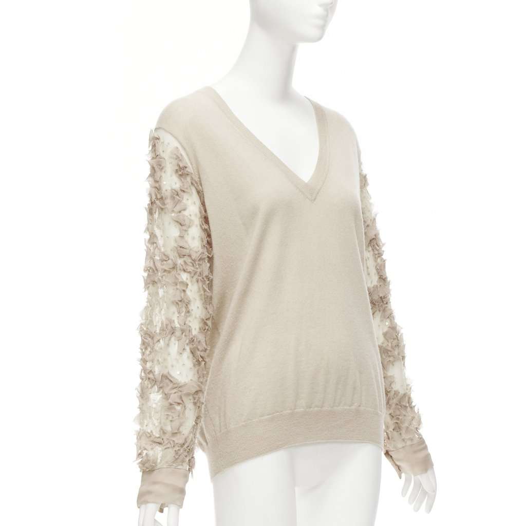 Dries Van Noten Ruffle Sheer Sweater Anthracite Cashmere Good condition - Inside View