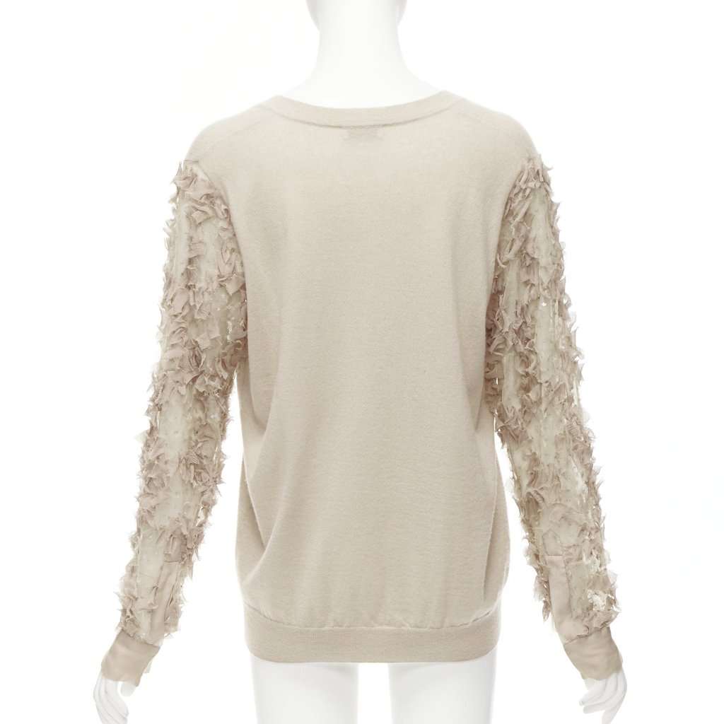 Dries Van Noten Ruffle Sheer Sweater Anthracite Cashmere Good condition - Box View