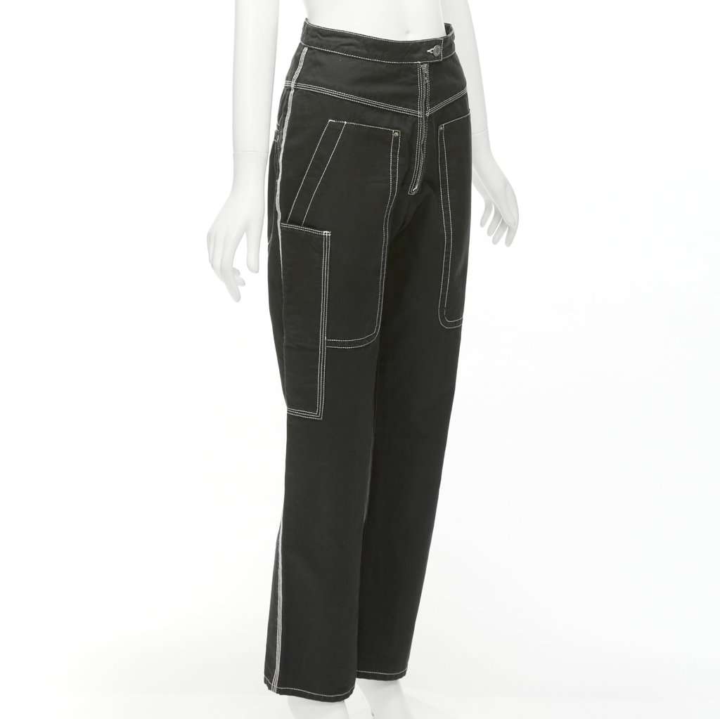 Isabel Marant Topstitch Carpenter Pants Black Cotton Very good condition - Inside View