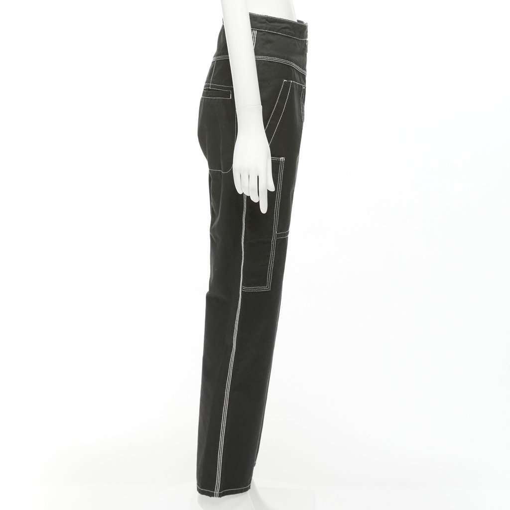 Isabel Marant Topstitch Carpenter Pants Black Cotton Very good condition - Model View