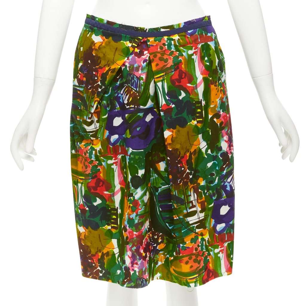 Marni Floral Pleat Skirt MultiColor Cotton Very good condition - Front View