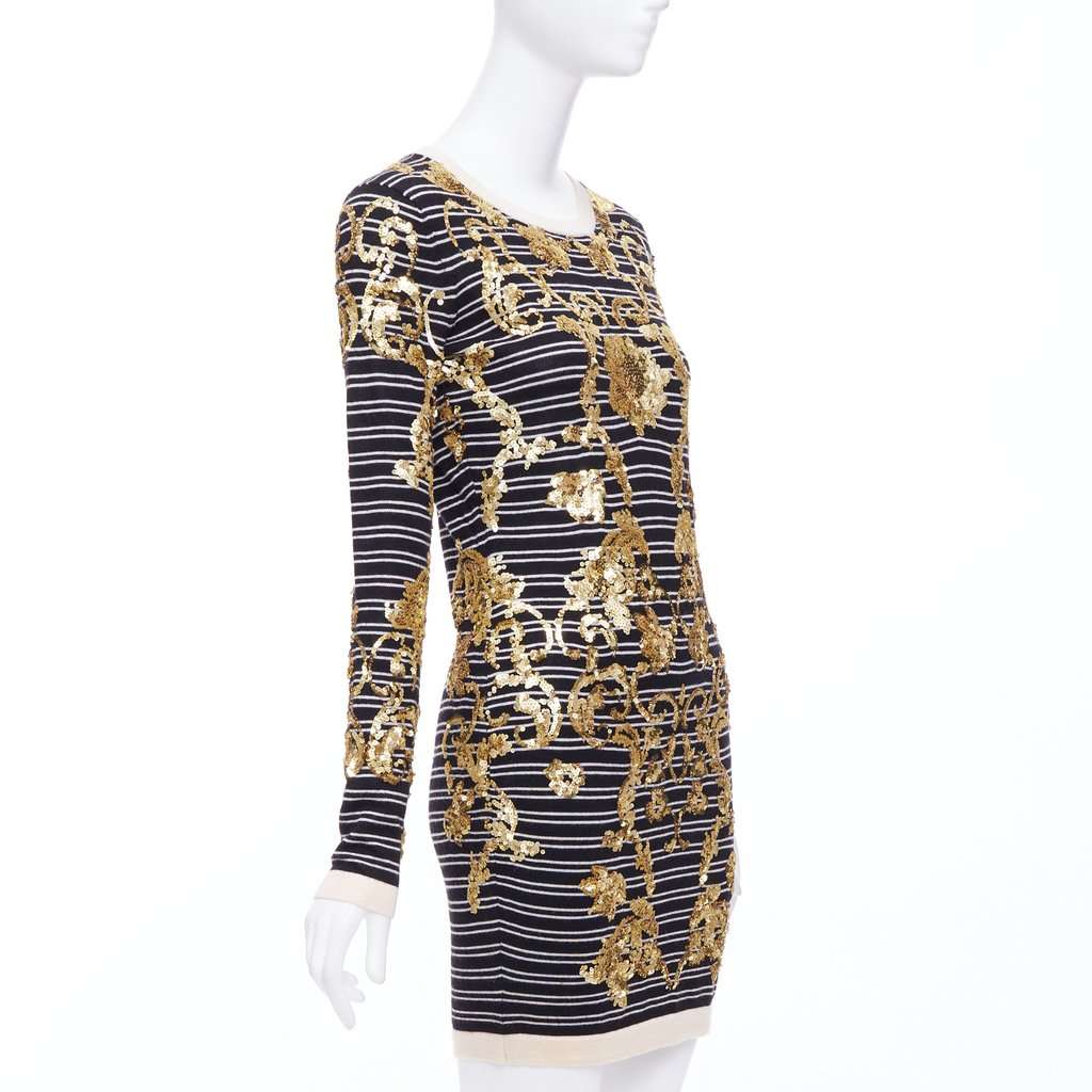 Markus Lupfer Striped Sweater Dress Black Wool Never worn - Inside View