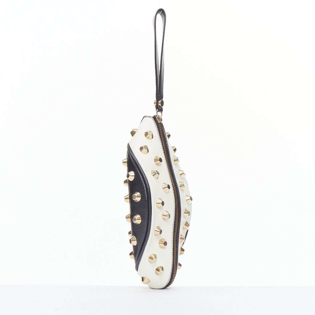 Giancarlo Petriglia Embellished Fold Clutch Black Leather Fair condition - Inside View