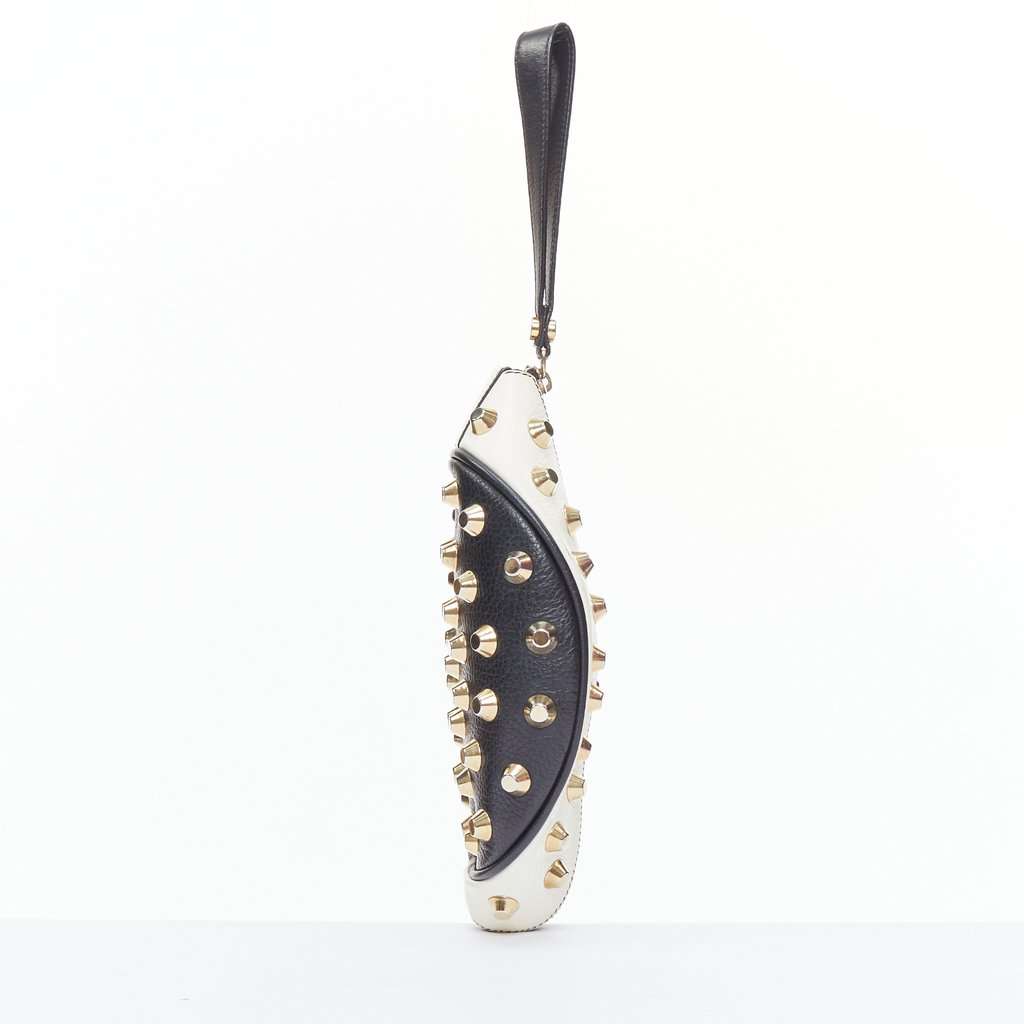 Giancarlo Petriglia Embellished Fold Clutch Black Leather Fair condition - Model View