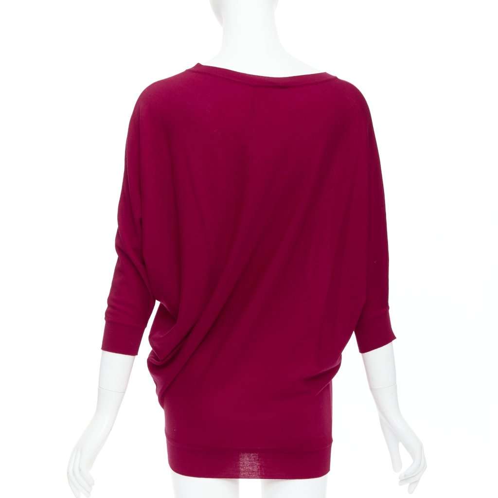Alexander McQueen Asymmetric Drape Sweater Red Wool Never worn - Box View